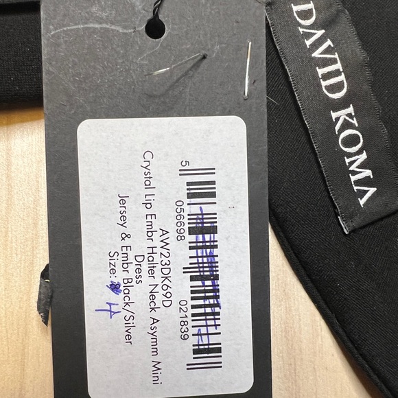 DAVID KOMA NWT
Crystal Lip Embroidered Halter Neck Mini Dress - Picture 12 of 17